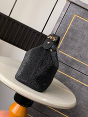 CHANEL 25S SHOPPING BAG 18 CM IN BLACK RHINESTONE-STUDDED