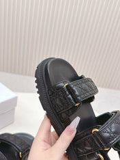 DIOR BACK-STRAP SANDALS 25S IN BLACK CALFSKIN