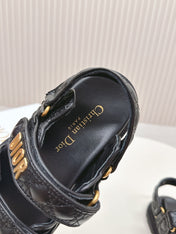DIOR BACK-STRAP SANDALS 25S IN BLACK CALFSKIN