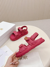 DIOR BACK-STRAP SANDALS 25S IN DARK PINK CALFSKIN