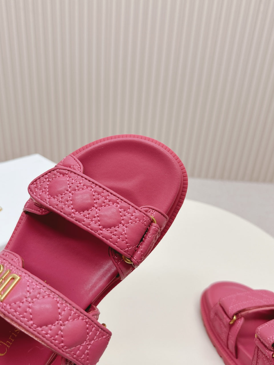 DIOR BACK-STRAP SANDALS 25S IN DARK PINK CALFSKIN