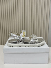 DIOR BACK-STRAP SANDALS 25S IN SILVER CALFSKIN