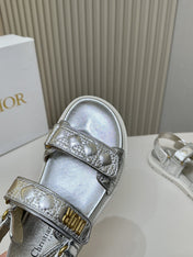DIOR BACK-STRAP SANDALS 25S IN SILVER CALFSKIN