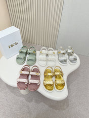 DIOR BACK-STRAP SANDALS 25S IN GOLD CALFSKIN