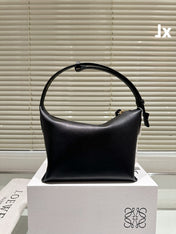 LOE LUNA HOBO 27 BAG IN BLACK CALFSKIN