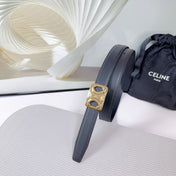 CL MEDIUM 25MM REVERSIBLE FRAMED TRIOMPHE BELT BLACK CALFSKIN LIGHT GOLD HARDWARE