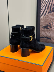 JILL 60 ANKLE BOOT IN BLACK SUEDE