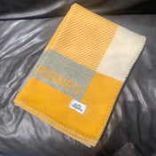 H RIVIERA BLANKET 200 CM IN CLASSIC YELLOW WOOL AND CASHMERE 136855