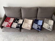 AVALON III THROW BLANKET 175 CM IN BLACK WOOL AND CASHMERE 351744