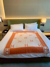 TIGRE BAYADERE BLANAVALON III THROW BLANKET IN SPANISH ORANGE CASHMERE 407145