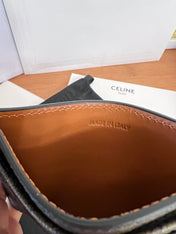 CELINE 25S CARD HOLDER WITH TRIOMPHE LOGO PRINT 11 IN BROWN TRIOPMHE CALFSKIN