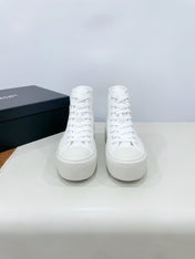 HIGH-TOP SEANKERS IN WHITE CANVAS