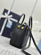 PRADA 25S GALLERIA MEDIUM BAG 20 IN BLACK CALFSKIN GOLD HARDWRE