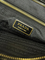 TOTE BAG WITH BELT 42 IN BLACK OIL WAX LAMBSKIN GOLD HARDWARE