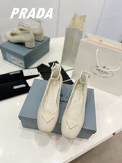 Pra Pumps 40 Square Sole White Patent Leather