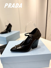 PRA BRUSHED PUMPS BLACK LAMBSKIN