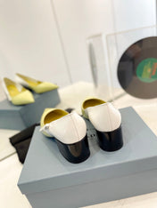 Pra Pump 45 Square Sole Vanilla White Patent Leather