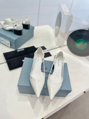 Pra Pumps 50 Square Sole White Patent Leather