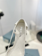 Pra Pumps 50 Square Sole White Patent Leather