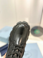 PRA MONOLITH BRUSHED AND RE-NYLON BOOTS WITH POUCH BLACK CALFSKIN