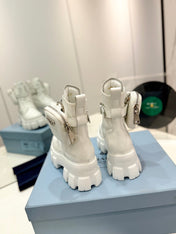 PRA MONOLITH BRUSHED AND RE-NYLON BOOTS WITH POUCH WHITE CALFSKIN