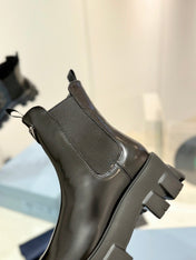 PRA MONOLITH BRUSHED LEATHER BOOTIES BLACK