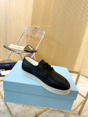 PRA LACE-UP SHOES BLACK CALFSKIN