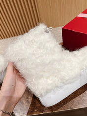 VIV' RANGERS SHEARLING ANKLE BOOT IN WHITE SHEEPSKIN