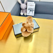 0RAN SHEARLING SANDALS PERU BROWN