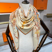 HERMES 25S SCARF 136 IN SILK CASHMERE 989709