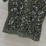 Gucci Knitted Polo Short-sleeved Top Green Wool