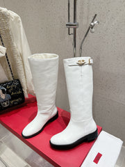VALENTINO 25S KNEE-HIGH BOOTS IN WHITE CALFSKIN STYLE 6