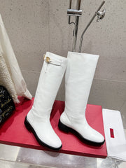 VALENTINO 25S KNEE-HIGH BOOTS IN WHITE CALFSKIN STYLE 6