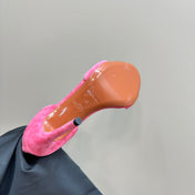 ALAIA HIGH HEEL SANDAL 10 CM IN ROSE PINK SUEDE