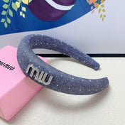 DENIM HEADBAND PIGEON BLUE WITH CRYSTALS 164215