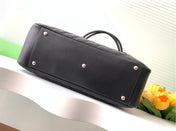 CHANEL CAMBON LARGE FLAP 25S 33 CM IN BLACK CALFSKIN WITH WHITE LOGO