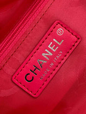 CHANEL CAMBON LARGE FLAP 25S 33 CM IN BLACK CALFSKIN WITH WHITE LOGO