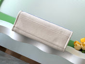 SHOPPING BAG 34 IN WHITE BLUE AND YELLOW CANVAS