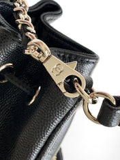CHANEL 25S MINI BUCKET BAG 12 IN BLACK CALFSKIN GOLD HARDWARE