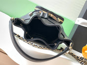 CHANEL 25S MINI BUCKET BAG 12 IN BLACK CALFSKIN GOLD HARDWARE