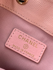 CHANEL 25S MINI BUCKET BAG 12 IN PINK CALFSKIN GOLD HARDWARE