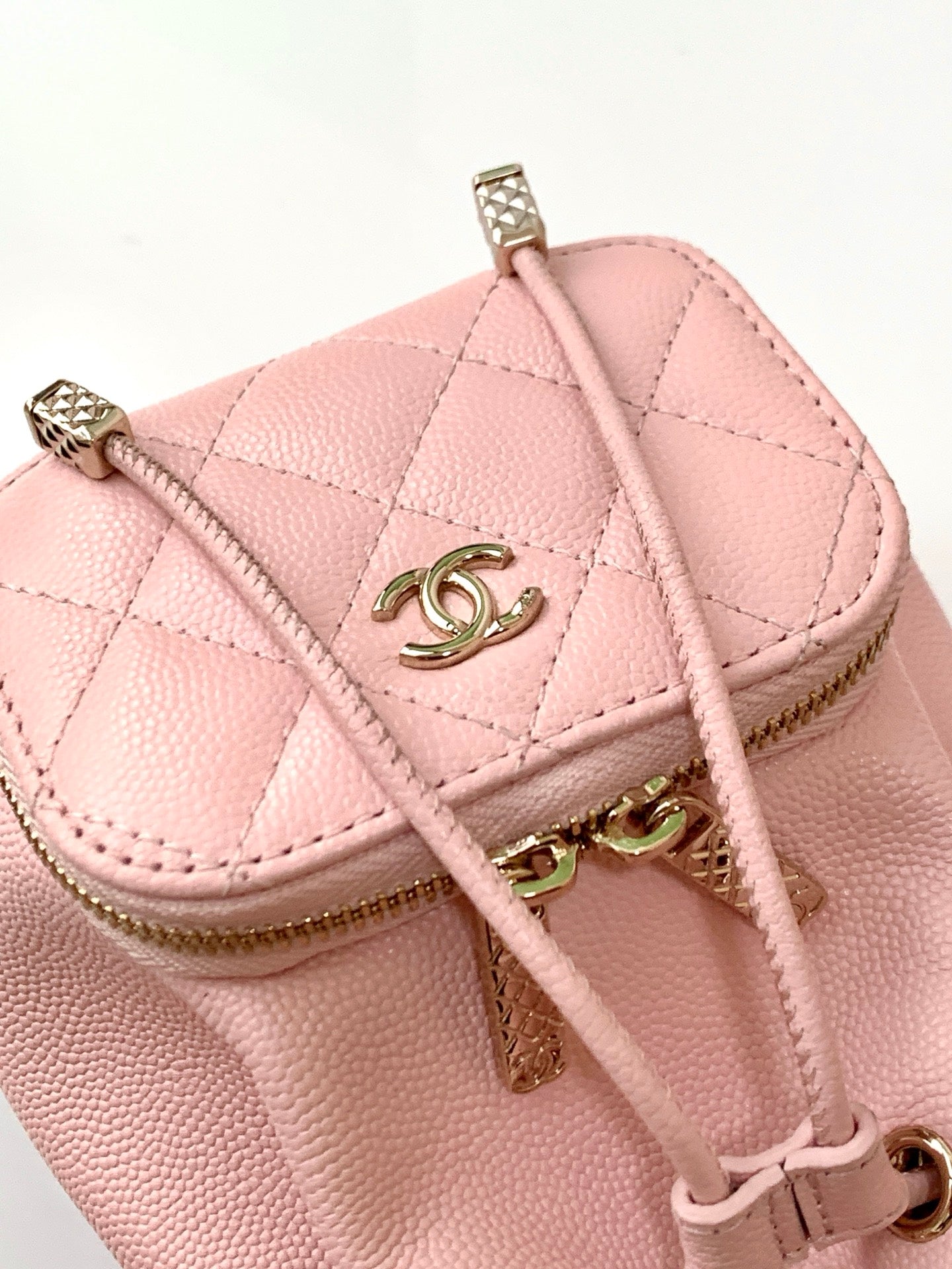 CHANEL 25S MINI BUCKET BAG 12 IN PINK CALFSKIN GOLD HARDWARE