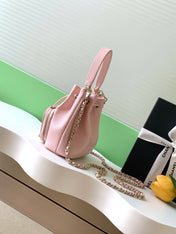 CHANEL 25S MINI BUCKET BAG 12 IN PINK CALFSKIN GOLD HARDWARE