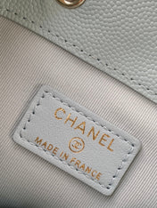 CHANEL 25S MINI BUCKET BAG 12 IN LIGHT BLUE CALFSKIN GOLD HARDWARE