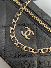 CHANEL 25S VANITY BAG 19.5 CM IN BLACK LAMBSKIN