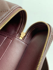 CHANEL 25S VANITY BAG 19.5 CM IN BURGUNDY BROWN LAMBSKIN