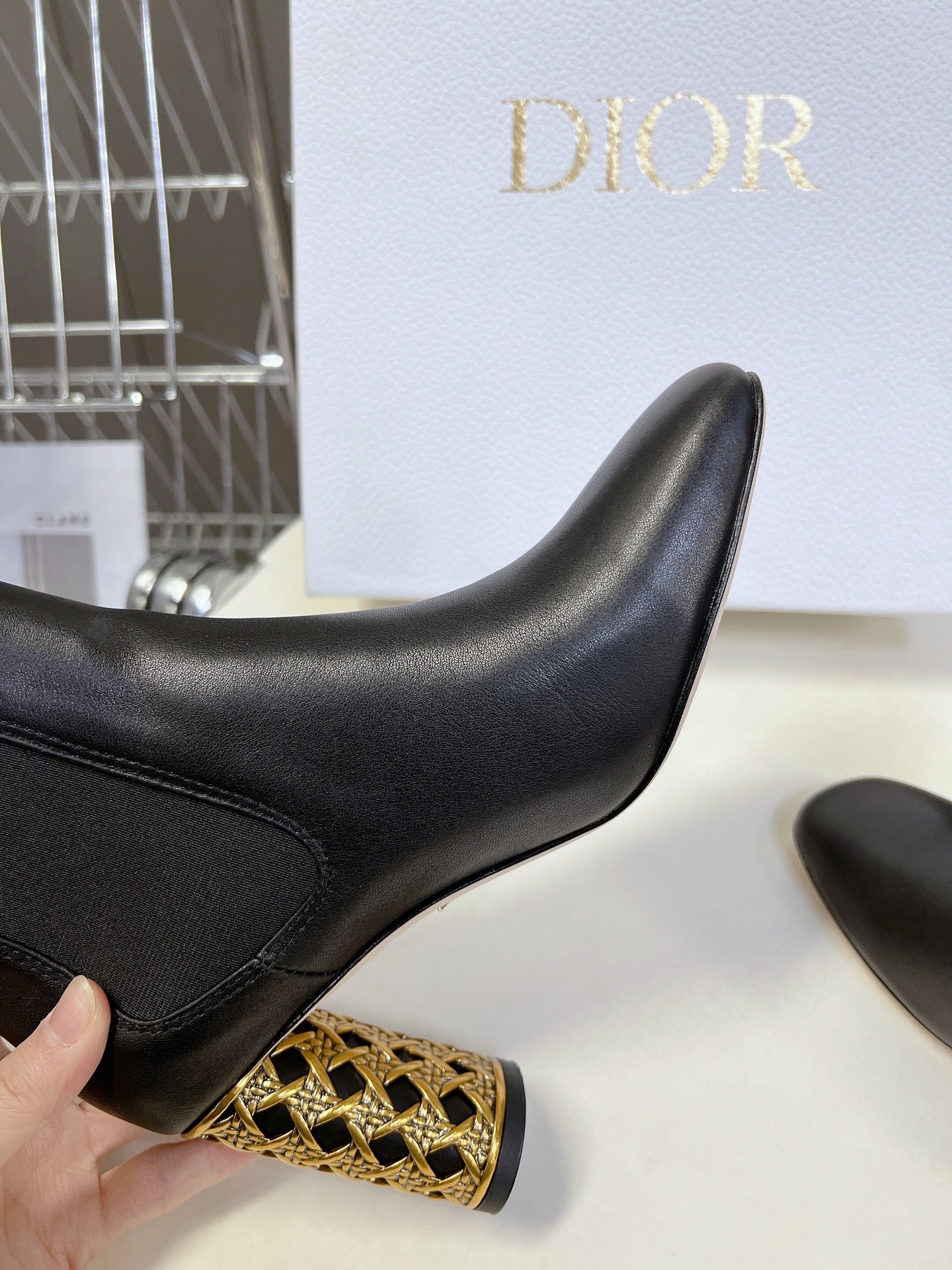 ICON HEELED ANKLE BOOT BLACK CALFSKIN 8 CM