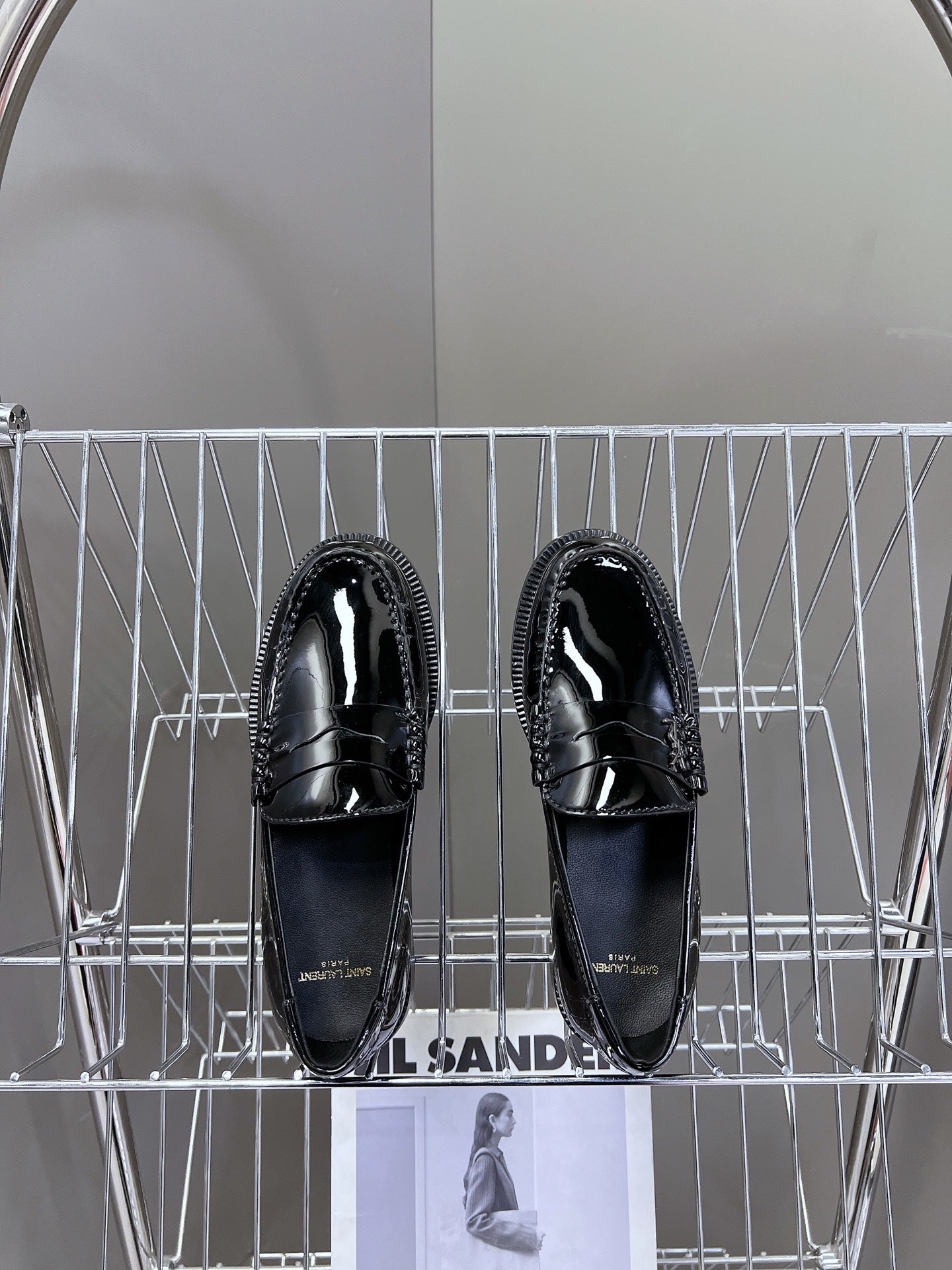 YSL 25S SAINT LAURENT LOAFERS IN BLACK PATENT CALFSKIN