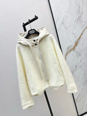 MAX MARA 25S HOODED KNIT JACKET 106