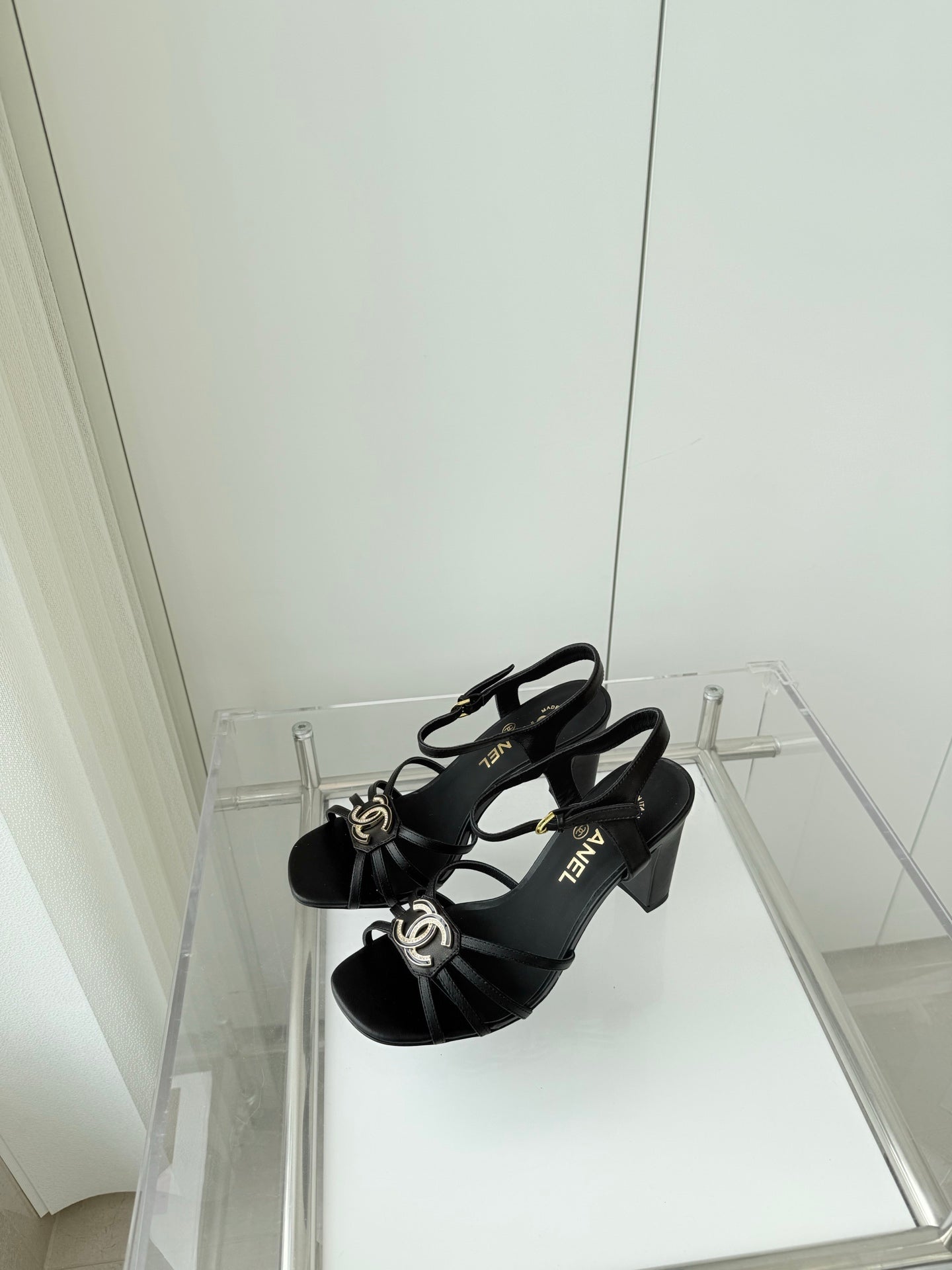 HIGH HEEL SANDALS 85 MM IN BLACK LAMBSKIN